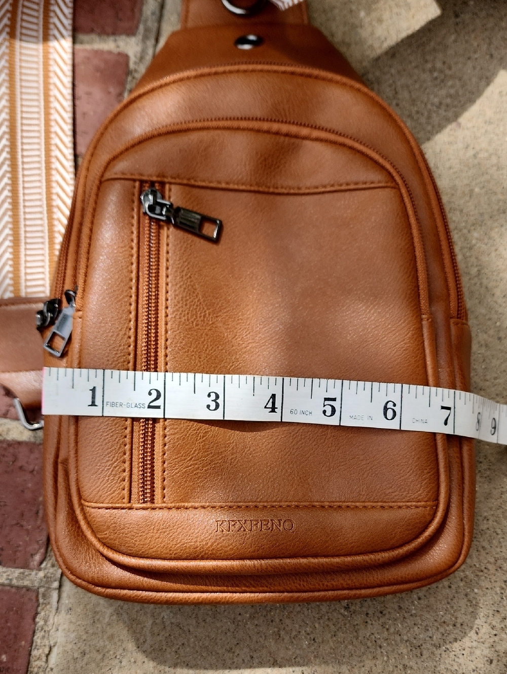 NWOT Sling Backpack in Cognac Brown - Compact Crossbody Bag - Picture 10 of 17